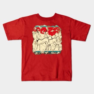 Digitally restored minoan fresco art from Santorini Kids T-Shirt